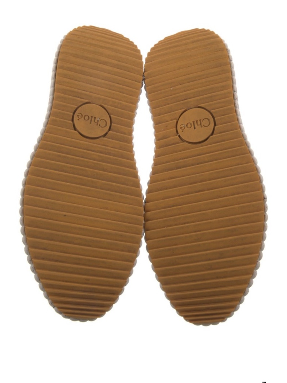 Chloe Nama Whipstitch Biscotti Beige Platform Walking Sneakers 40 - Picture 7 of 7